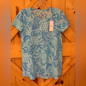 NWT Lilly Pulitzer Etta Scoop-Neck in Resort White, Goombay Grooves, Sz S